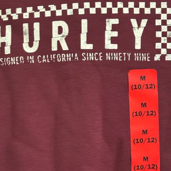 Hurley Maroon Checkered Logo Tee - Picture 2 of 5